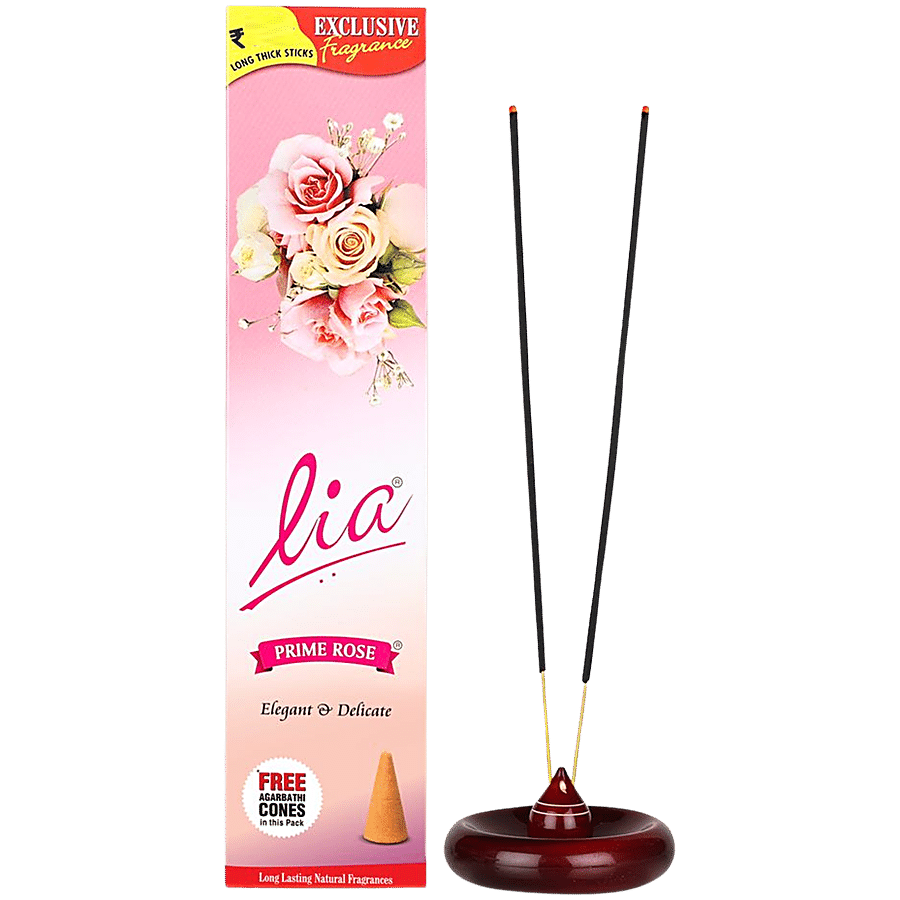 Lia Cycle Prime Rose Incense Stick/Agarbatti -Provides Long-Lasting Fragrance, 90 G (74 Pcs)