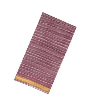 Lilac Handloom Chanderi Cotton Saree With Printed Abstract Stripes-Lilac