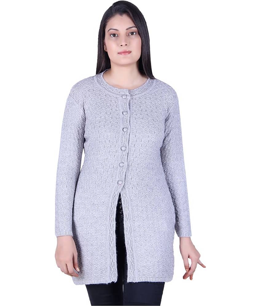 Ogarti Acrylic Grey Cardigans Dress
