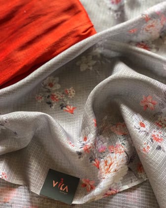 AWESOME LINEN COTTON PRINTED SAREE - 2280