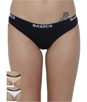 BASIICS By La Intimo Pack of 3 Cotton Women's Briefs ( Multi Color )