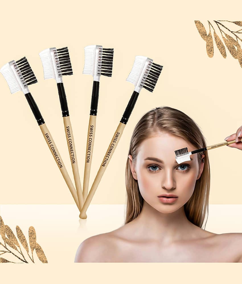 Swiss Connection 2 in 1 Lash-Eyebrow Brow Eyes Wooden Color Black Pack of 4 40 g