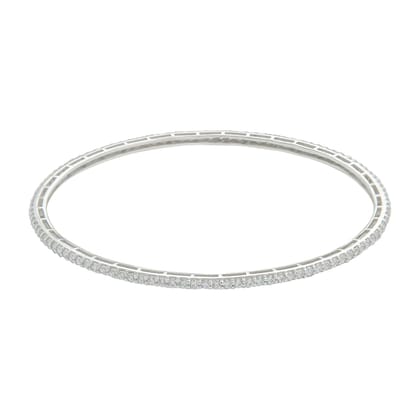 Silver zircon bangle-2.2