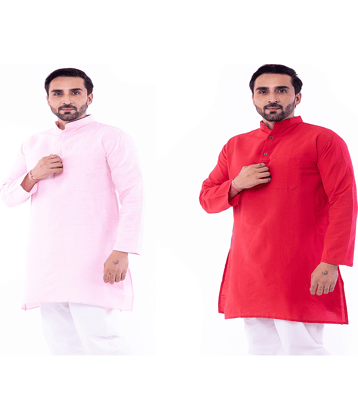 DESHBANDHU DBK Multi Cotton Kurta Pack of 2