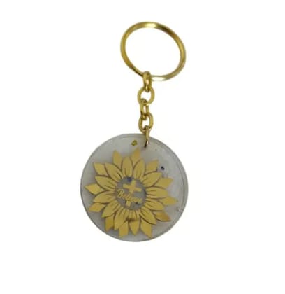 Inspirational Believe Sunflower Keychain - Spiritual Floral Accessory