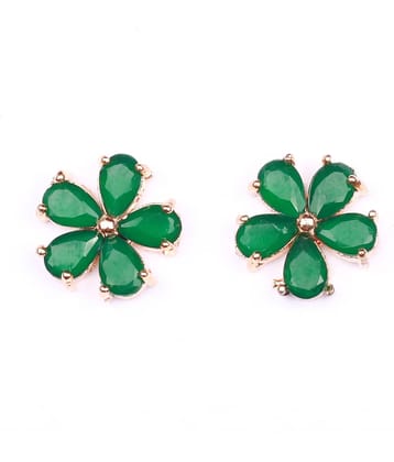 Jewels Corner - Green Stud Earrings ( Pack of 1 )