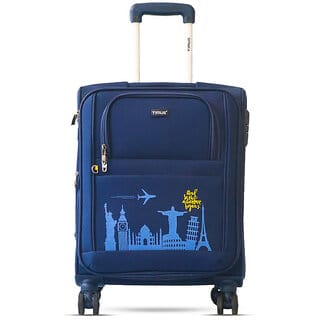 Timus Salsa Plus 58 cm with Soft Spinner Wheels, Small Cabin Size Travel Luggage with TSA Lock Navy Blue