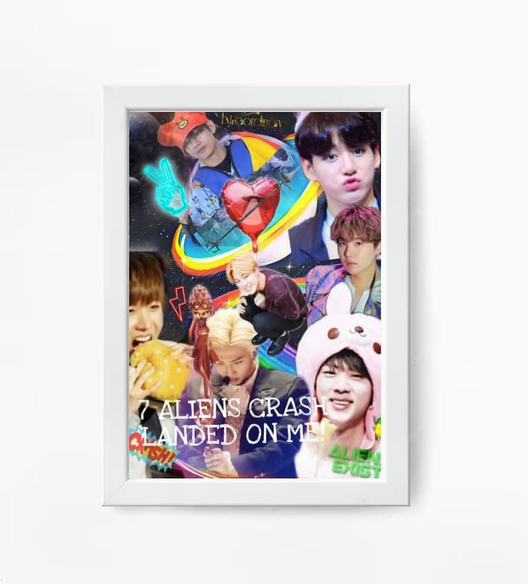 NOKKES Bts Army Bangtan Boy V suga J-Hope Jungkook Jin Jimin Rm 5X7 Inch Size Photo Frame Photo Home Office_EQW284