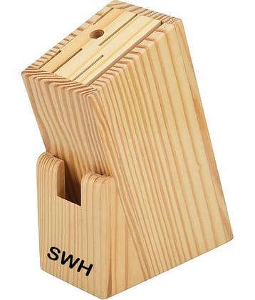SWH Yellow Wooden Cutlery Holder ( Pack of 1 )