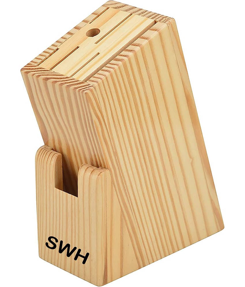 SWH Yellow Wooden Cutlery Holder ( Pack of 1 )