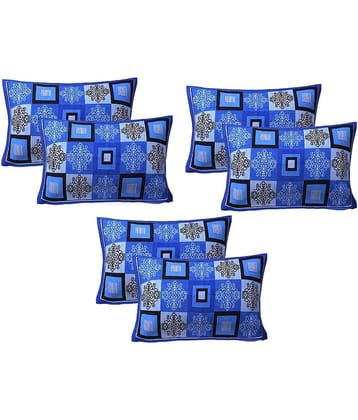AJ Home Pack of 6 Cotton Blue Pillow Cover (17 X 27 Inch)