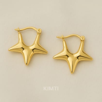 Golden Gemstonegala  Comet  Hoops Earrings