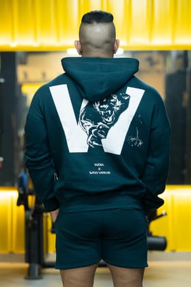 PANTHER W HOODIE (TEAL BLUE)-S