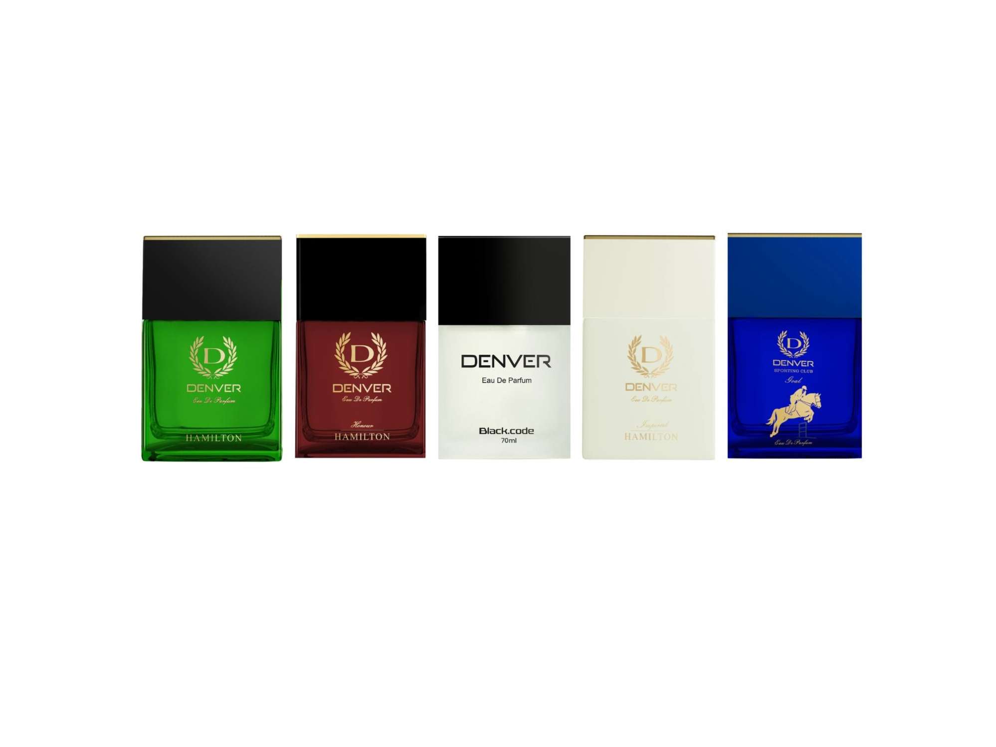 Denver Pack of 5 (Hamilton, Black Code, Imperial, Honour, Goal Perfume ) - 70ml Each