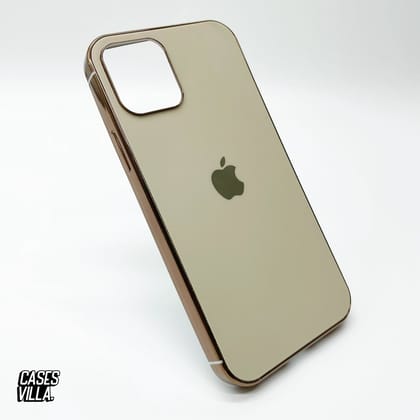 Original MyCase Glass Finish Chrome Border Soft Case for iPhone 12 Series-iPhone 12 / 12 Pro / Gold
