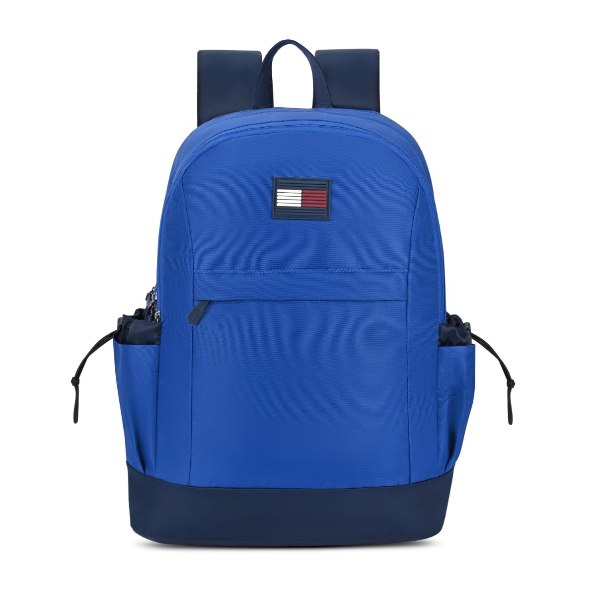 Professional School Backpack Stud - Wedge Blue+Navy | Durable Water-Resistant Bag for Teens with Signature Metal Logo | 3 Compartments | Integrated Rain Cover | 30L Capacity