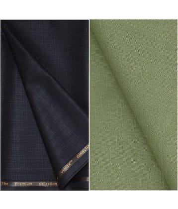 KUNDAN SULZ GWALIOR Multi Linen Unstitched Shirts & Trousers Pack of 1 Pant and Shirt Piece for Men