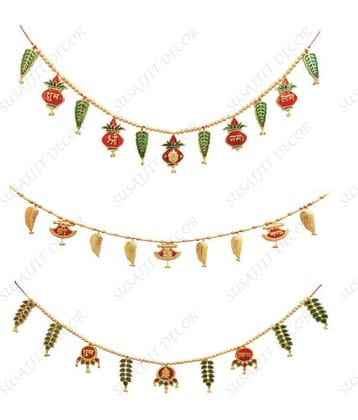 Susajjit Decor Toran/ Bandarwar white metal/ Aluminium Door Hanging Multi - Pack of 3