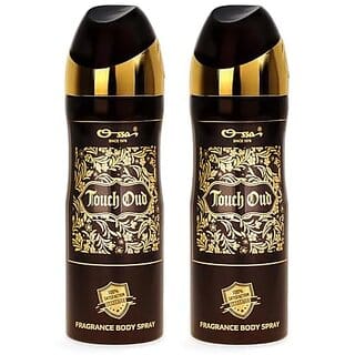 Ossa Touch Oud Body Spray For Men And Women  Ambery And Oud Long Lasting Aroma  200ml Each (Pack of 2)