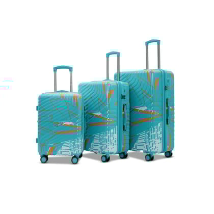 AMERICAN TRAVELLER Urban Kingdom 8802  3-Piece Polycarbonate Luggage Set with 360 Dual Wheels, TSA Lock & Expandable Design  Stylish, Lightweight & Durable (1, Sky Blue)