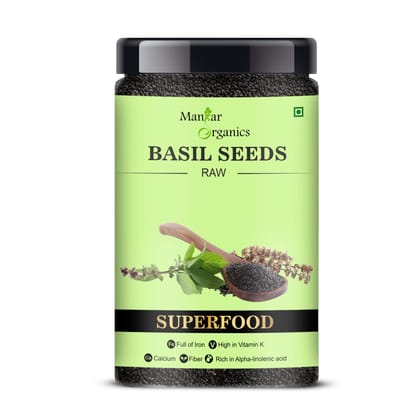 ManHar Organics Raw Basil Seeds 700gm for Weight management ( pack of 2, 550gm + 150gm ) ManHar Organics Raw Basil Seeds 700gm for Weight management ( pack of 2, 550gm + 150gm )