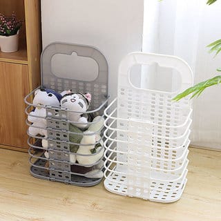 Martand Foldable Plastic Hanging Laundry Basket For Washing Machine Bathroom Kids Dirty Clothes Storage