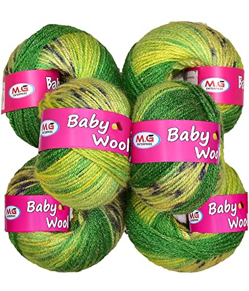 M.G ENTERPRISE 100% Acrylic Wool Chritmas (Pack of 6) Baby Wool Wool Ball Hand Knitting Wool/Art Craft Soft Fingering Crochet Hook Yarn, Needle Knitting Yarn Thread Dyed … -F