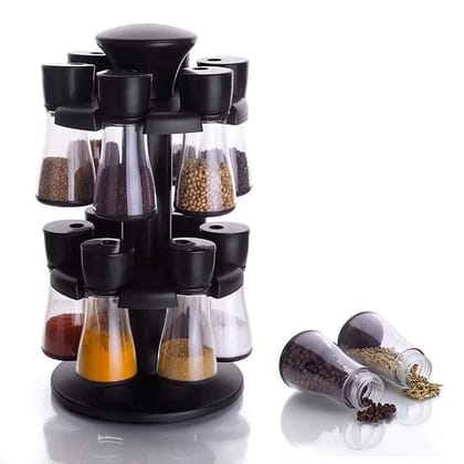 Revolving Plastic Spice Rack Masala Organiser (12 Pcs )