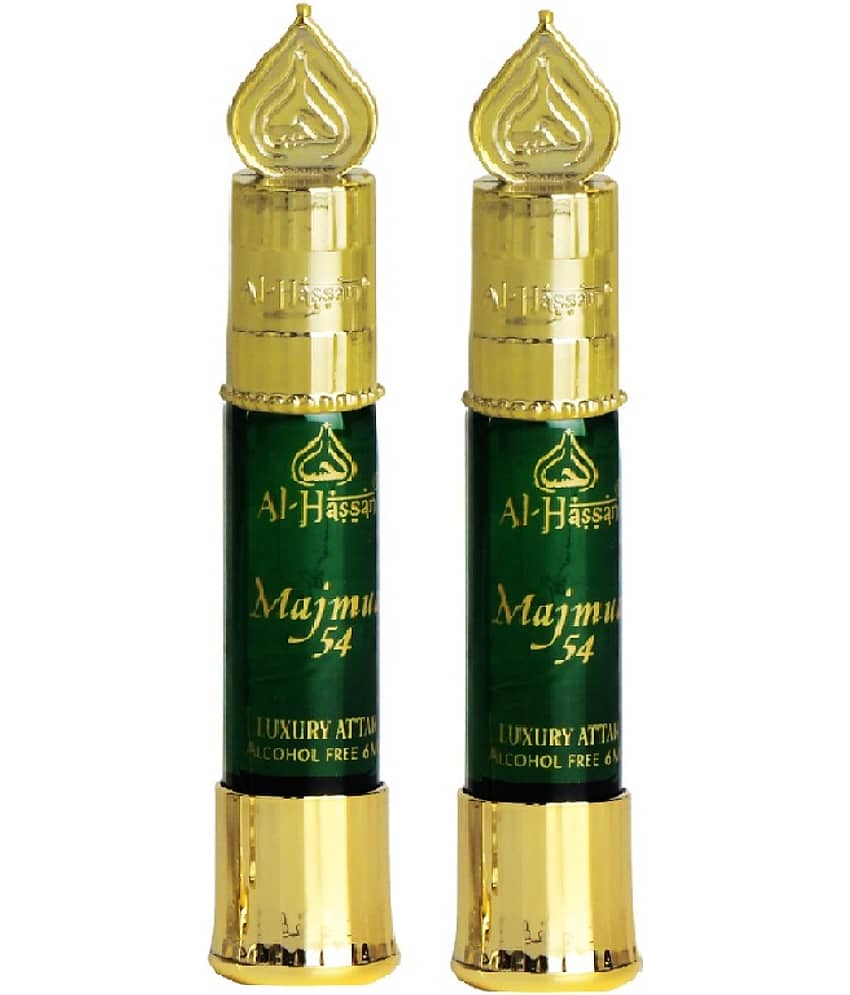 Al - Hassan Majmua 54 Attar For Men & Women Alcohol-free ittar Roll on 6 ml (Pack of 2)