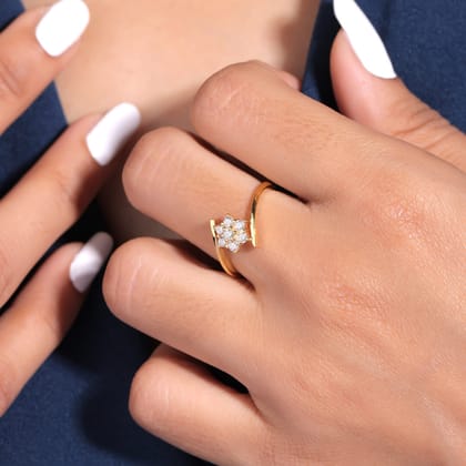 Zain Moissanite Silver Ring | 22KT Gold Vermeil-12 / Yellow Gold