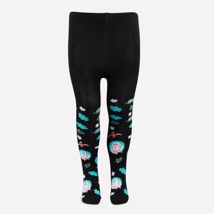 Doraemon Printed Knitted Tights For Baby Girls & Baby Boys - Black Black 0-1 Years