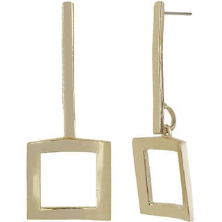 Designer Dandi Square for Women's Earrings Color Golden Alloy Brass  Copper Material Earrings for Women's Fashion