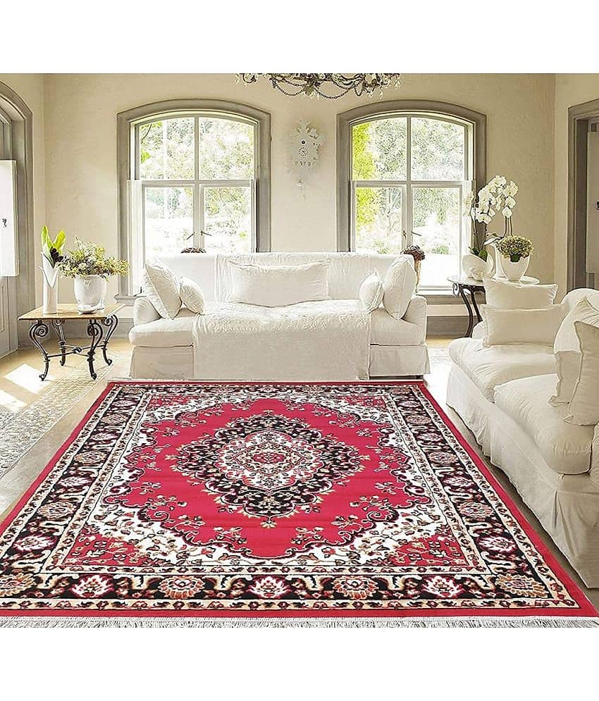IBR CARPETS Multi Polypropylene Carpet Floral 4x6 Ft