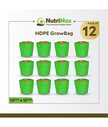 Nutrimax HDPE 200 GSM 12 inch x 12 inch Pack of 12 Outdoor Plant Bag