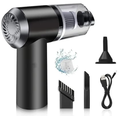 3 IN 1 Portable Car Vacuum Cleaner with Blower | USB Rechargeable Wireless Handheld Car Vacuum Cleaner Traveling, Camping Reusable,Portable,Rechargeable (Black)