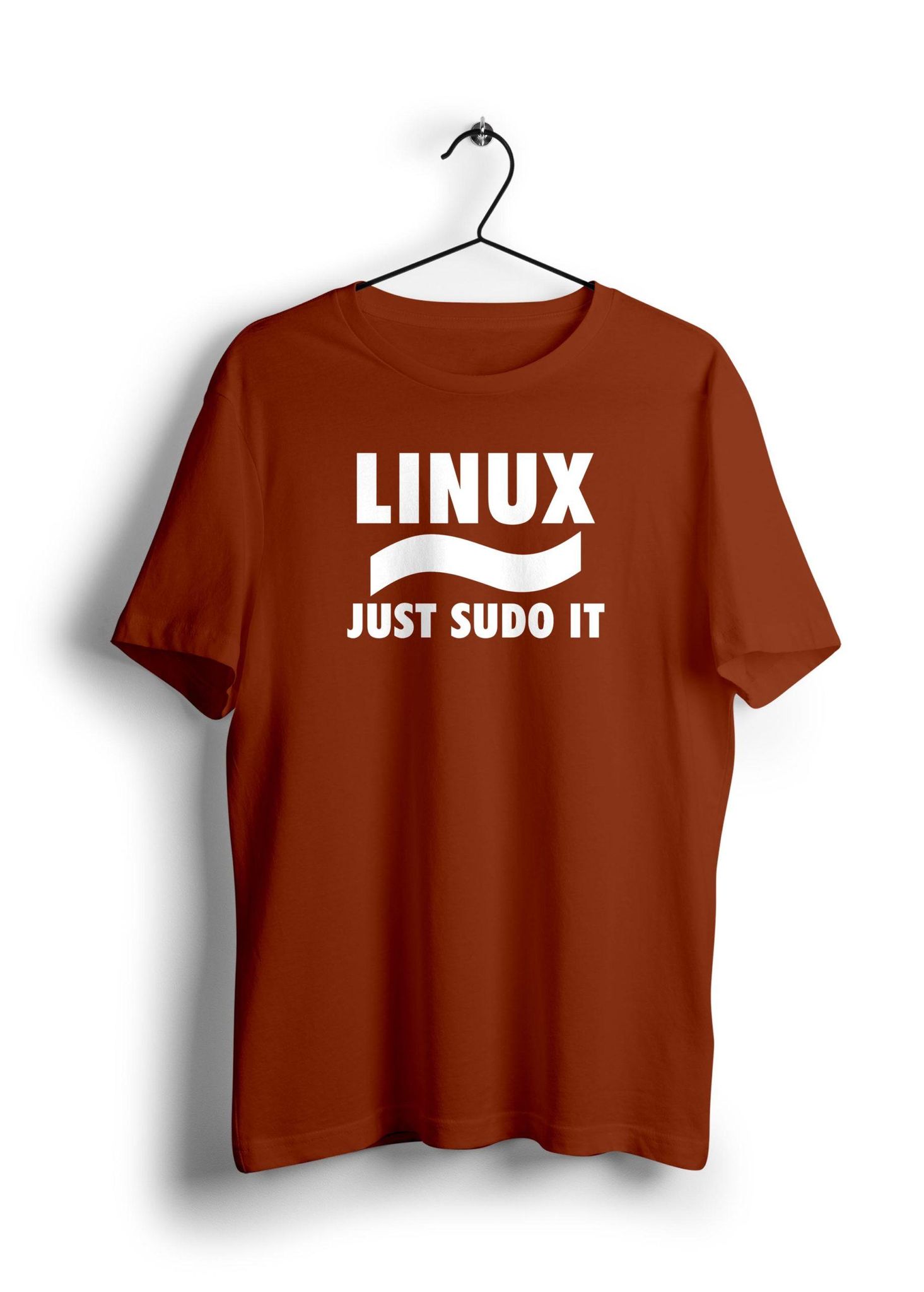 Linux Just Sudo It Half Sleeve Unisex T-Shirt-Brick Red / L