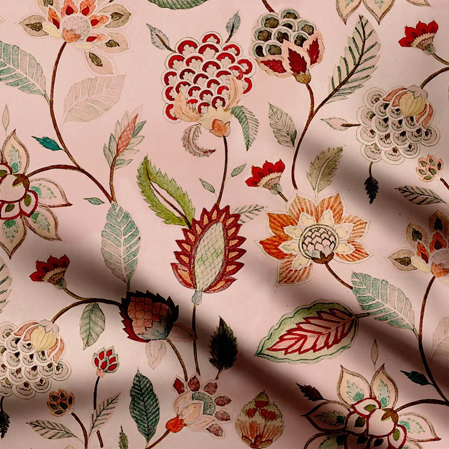 Blush Pink Art Floral-Cotton
