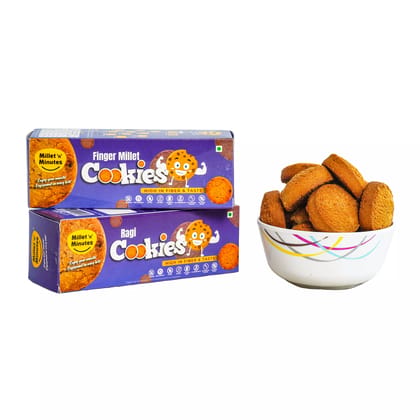 MilletnMinutes Finger Millet (Ragi) Cookies – 100% Natural Millet Snack | No Maida, No Refined Sugar | Gluten-Free, Vegan & High in Calcium & Fiber | 100g Pack
