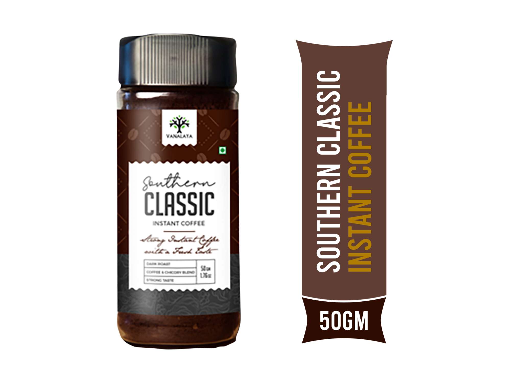Southern Classic Instant Coffee 70% Arabica & 30% chicory Coffee 50gm Pack of 1
