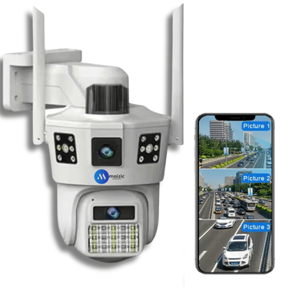 Maizic Smarthome 2K FHD 2 Lens+3 Screen Wireless Wifi Security Camera-Night Vision / Wireless / Wi-Fi