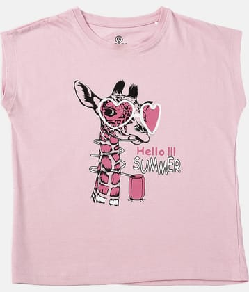 CODEZ Pack of 1 Girls Cotton Blend T-Shirt ( Pink )