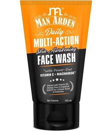 Man Arden Daily Multi-Action Skin Awakening & Brightening Face Wash | With Power Duo Vitamin C + Niacinamide, 100 ml