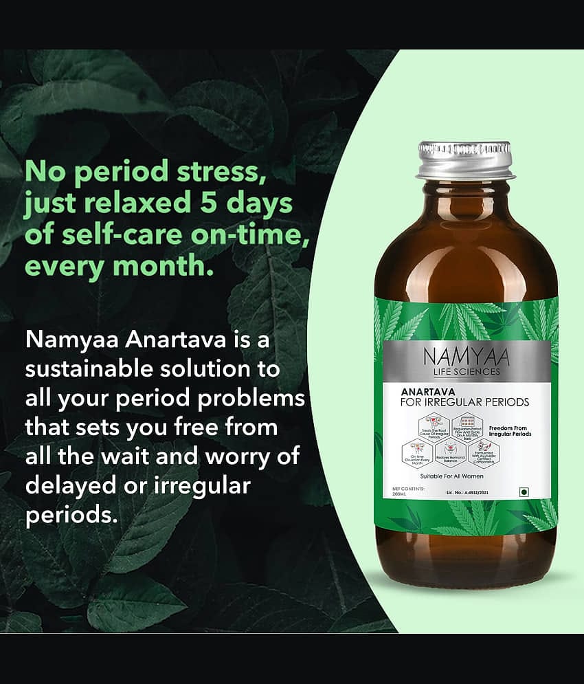 Namyaa Ayurvedic Formulation Anartava Syrup For Irregular Periods, 200 Ml Pack of 1