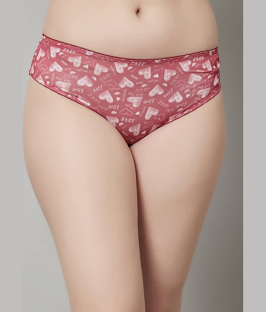 PrettyCat Polyester Printed Women's Bikini ( Red )