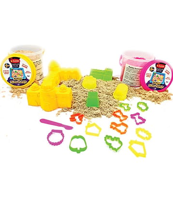 2 Sand Bucket 500 gms| Sand Clay With Shapes|Kids playing Sand|Kinetic Sand With Moulds|Sand For Kids|Sand toy| Perfect Creative products for Kids Boys Girls|Combo Pack Contains 2 Sand Bucket with 10 Sand toys each + 1 ROLLER & Cutter