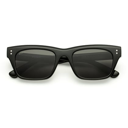 PERKEY Square-Oversized Black UV Protected Polarized Sunglasses Men Women - PRKY002-C1-Medium / Black / Black