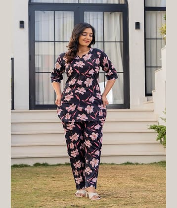 Nevisha Style Women Tunic With Trousers Co-Ord Set ( Blue )