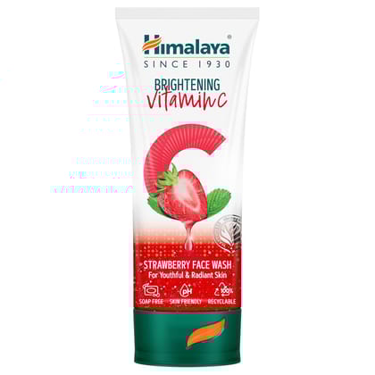 Himalaya Brightening Vitamin C Strawberry Face Wash | Brightening Face Cleanser | Remove Dull Skin | 100ml