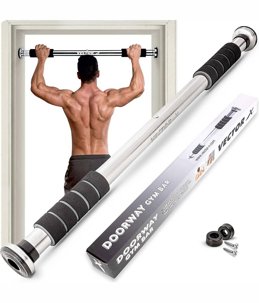 Vector X GB-360-C Adjustable Pull Up Bar with Cushioned Grip for Doorway Gym Workout Equipment for Strength Training