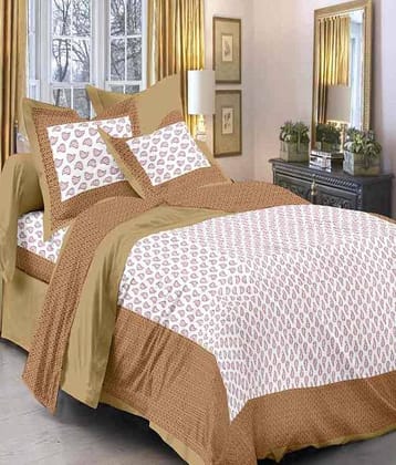 UniqChoice Rajasthani 100% Cotton Jaipuri Floral King Size 1 Double Bedsheet With 2 Pillow Cover